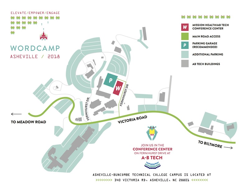 Street Map Showing A-B Tech Campus And Location Of WordCamp